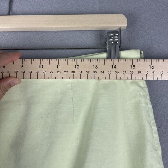 Elie Tahari Ruth Linen Blend Skirt Women 8 Green Ruffle Pencil Career Office NWT - Picture 4 of 16